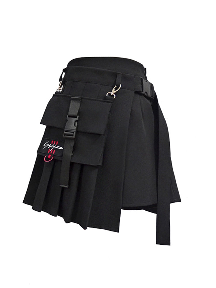 sixsr Preppy Style Women Skirts Spring Summer Skirts Female High Waist Lace Up Big Hem Mini Skirt For Girls A-Line Skirt