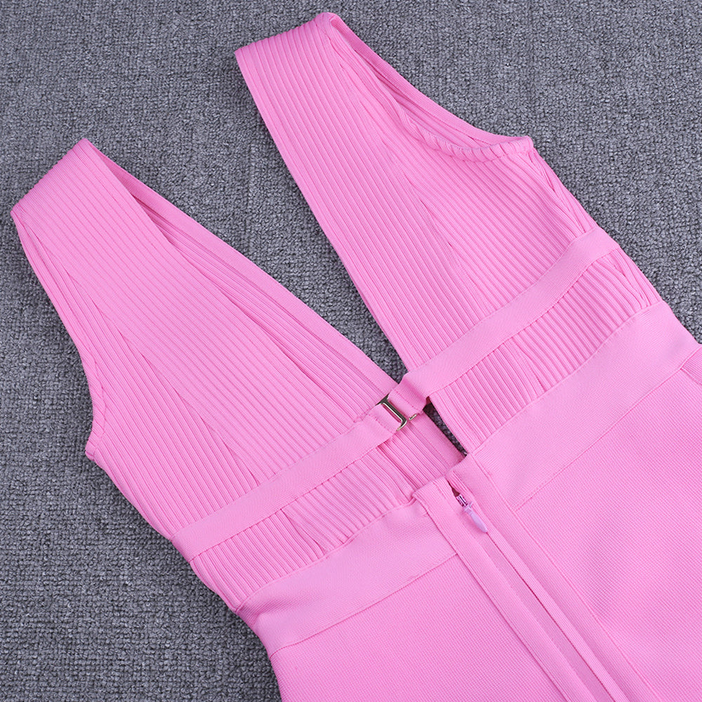 sixsr Dress for Women Summer Pink Bodycon Dress Sexy Cut Out Rayon White Black Red Club Party Dress Evening Outfits