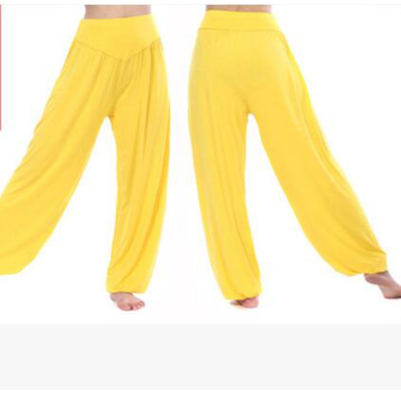 sixsr Women Harem Pants Casual Loose Cotton Solid Elastic Waist Wide Leg Pants Plus Size Loose Long Bloomers Trousers 15 Colors