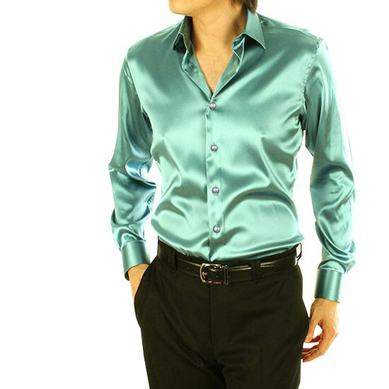 Sixsr 2024 Men's Luxury Silky Shirts Long Sleeve Fashion Loose Casual Silk Like Men Dress Shirt Plus size Wedding Party Stage Clothes