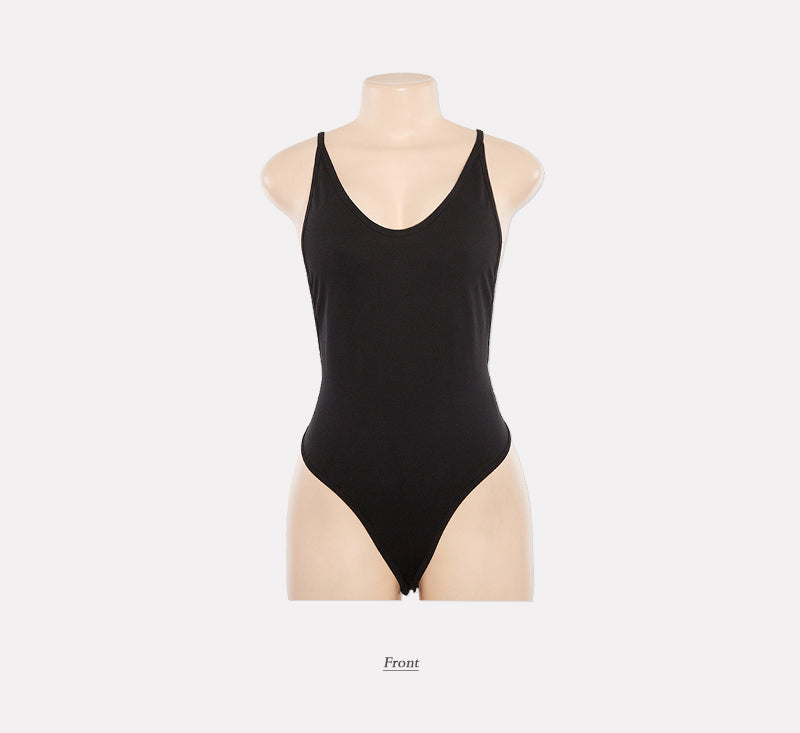 sixsr New Summer Women Sexy Bodysuit Spring Fashion Casual Backless Spaghetti Strap Black Bodysuit Body Tops For Women Short Jumpsuit