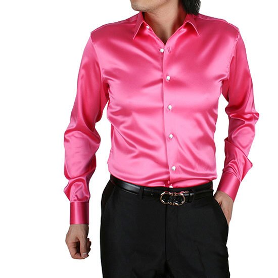 Sixsr 2024 Men's Luxury Silky Shirts Long Sleeve Fashion Loose Casual Silk Like Men Dress Shirt Plus size Wedding Party Stage Clothes