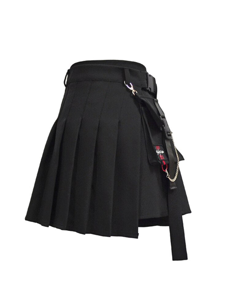 sixsr Preppy Style Women Skirts Spring Summer Skirts Female High Waist Lace Up Big Hem Mini Skirt For Girls A-Line Skirt