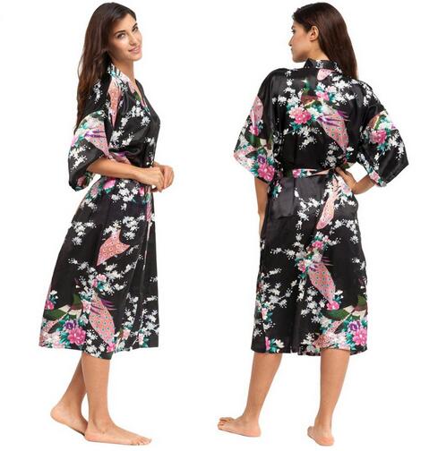 Silk Kimono Robe Bathrobe Women Satin Robe Silk Robes Night Sexy Robes Night Grow For Bridesmaid Summer Plus SizeS-XXXL