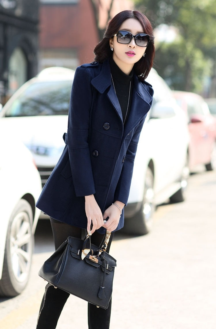 Sixsr Woolen coat women's coat early autumn all-match short coat small shawl gown casual