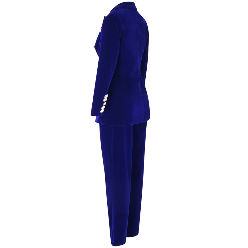 sixsr Summer Sets for Women New Navy Blue V Neck Long Sleeve Sexy 2 Piece Set Outfits High Quality Two Piece Set Suit