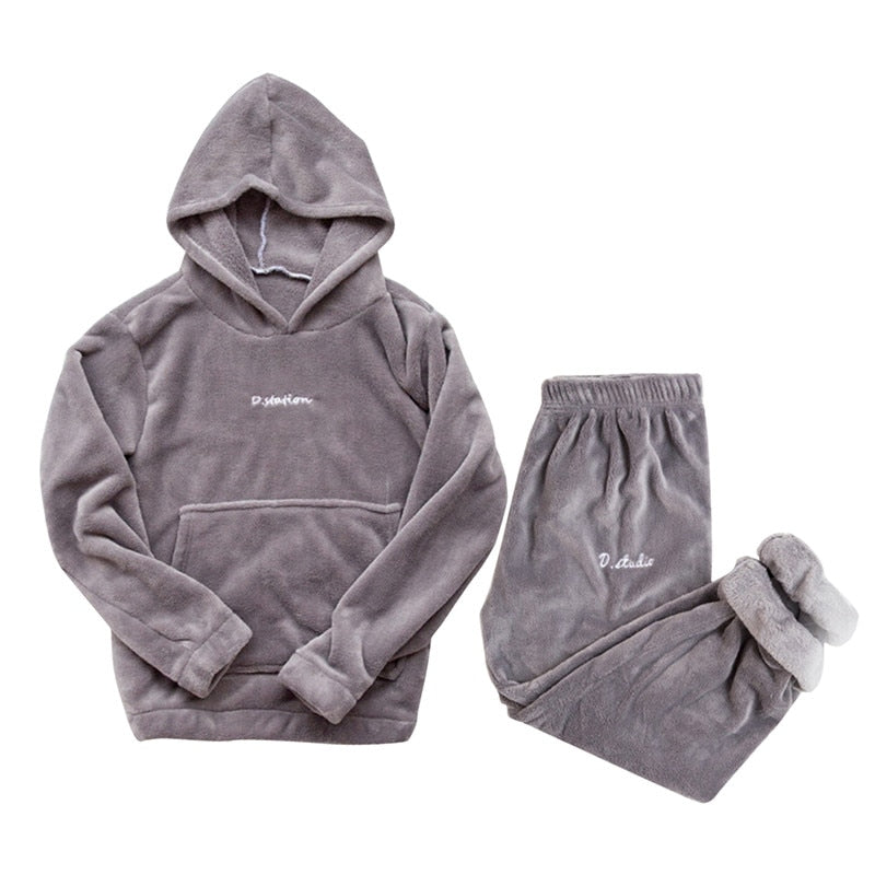Sixsr Women Winter Pajamas Set Dropshipping Warm Homewear Winter Sleepwear Female Flannel Pajamas Home Pants Warm Home Clothes Suit