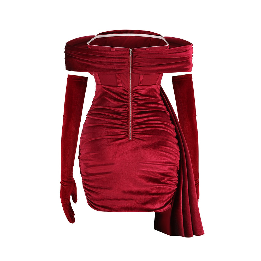 sixsr Spring Outfits Trends Draping Off Shoulder Corset Dress High Quality Christmas Summer Bodycon Dress Women Sexy Evening Club Dress Outfit