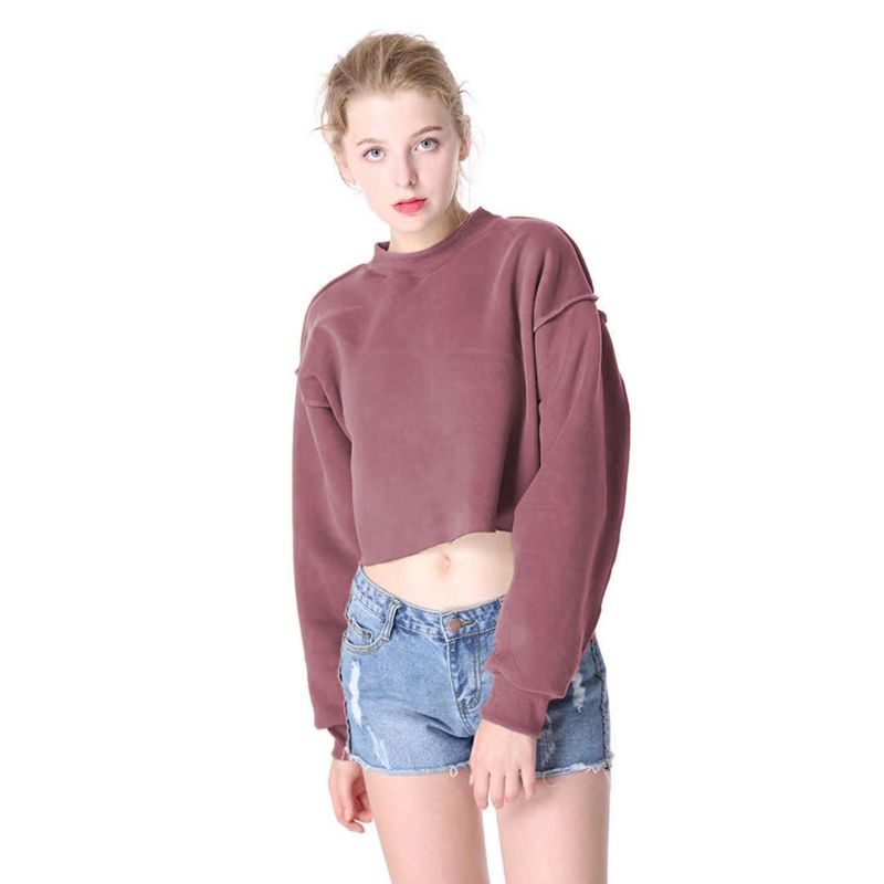 Sixsr Thick Cotton Oversized Women Sweatshirt Hoodies Casual Loose Long Sleeve Harajuku Streetwear Crop Pullover Plus Size Ropa Mujer