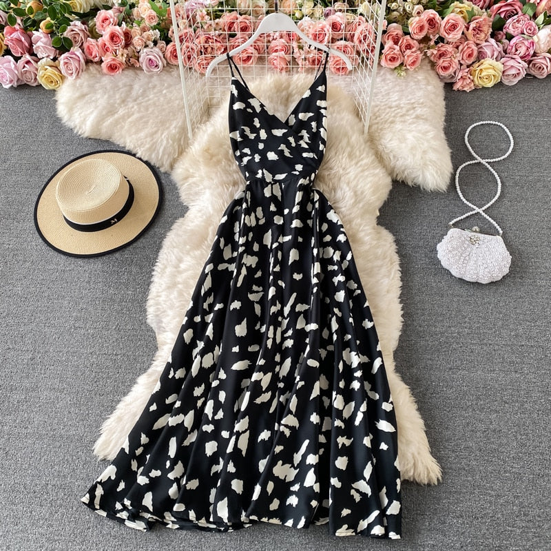 Sixsr Summer Robe Dress Women V Neck Long Party Dresses Sexy Tank Backless Spaghetti Strap Maxi Female Holiday Vestidos
