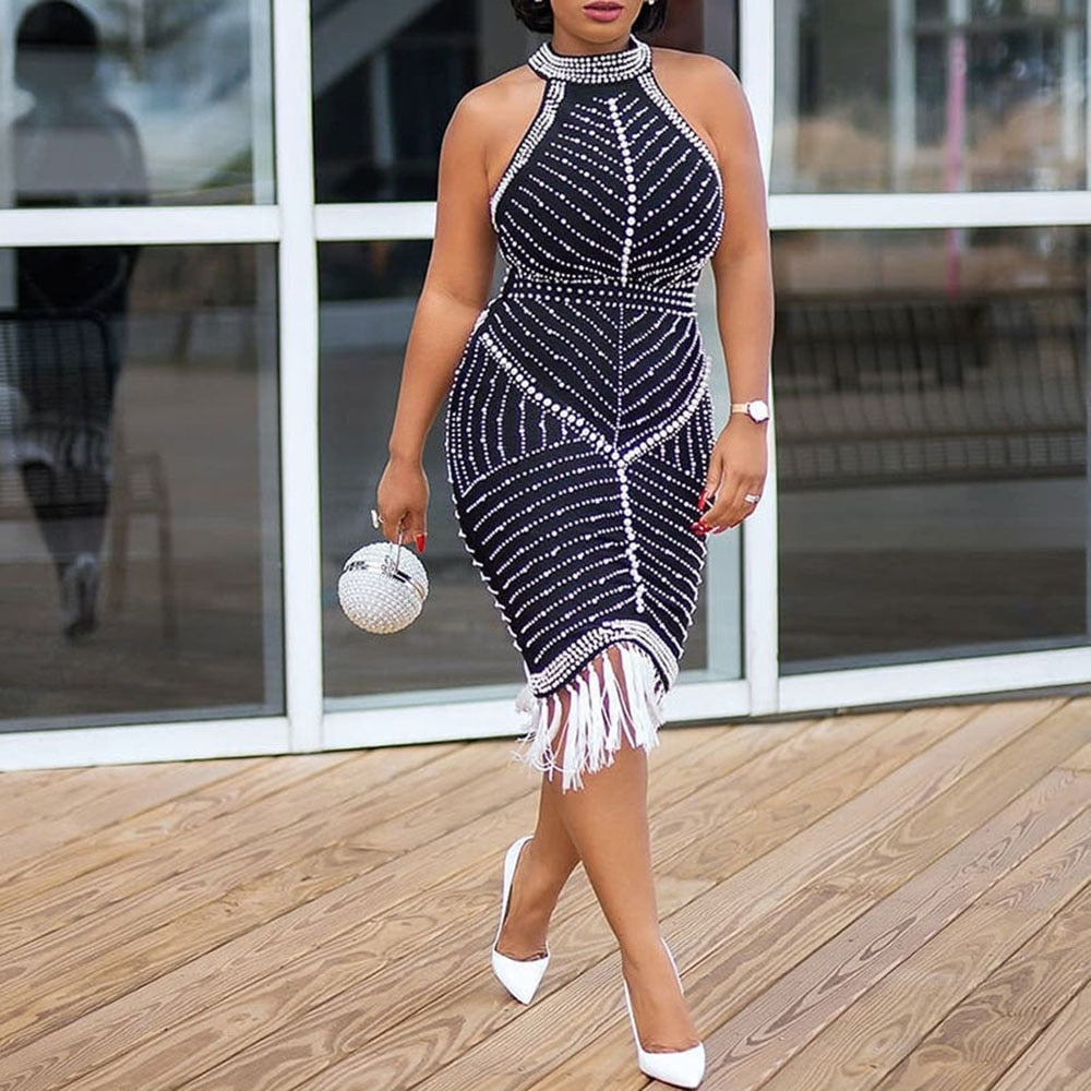 sixsr Beading White Plus Size Bodycon Dress 5xl Sexy Party Dinner Club Midi Dresses Elegant Split Female Evening Vestidos Summer