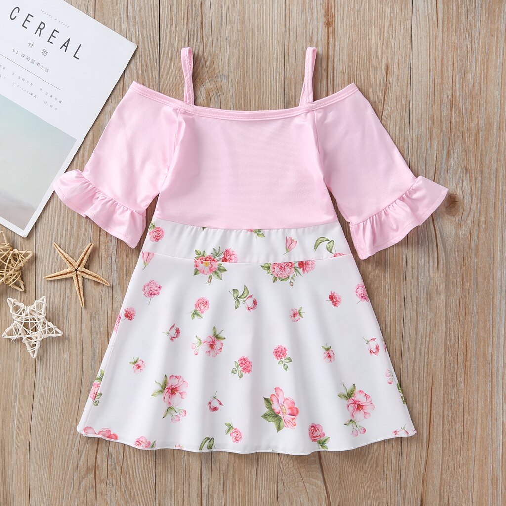 Sixsr Leopard Summer New Fashion Baby Girls Kid Short Sleeve T-shirt Patchwork Girls Dress Short Dresses Princess TUTU Dress 1-6Y