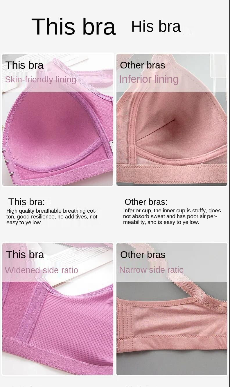 Sixsr Plus Size Sexy Push Up Bra Front Closure Solid Color Brassiere Wireless Bralette Breast Seamless Bras for Women BCD 105