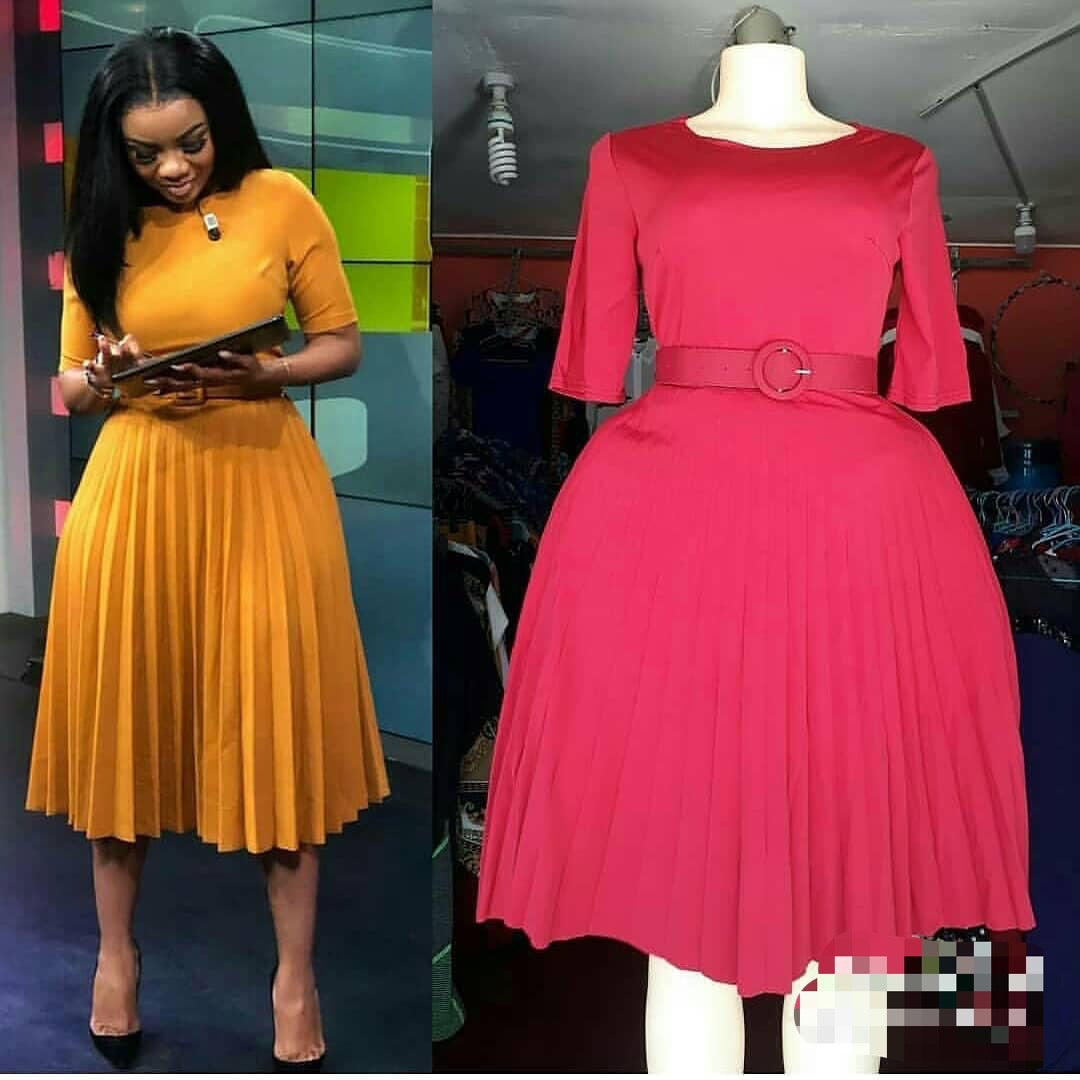 Sixsr African Style Women Casual Belted Pleated Dress Elegant Chic Office Lady A-Line High Waist Dress Autumn Winter Fashion