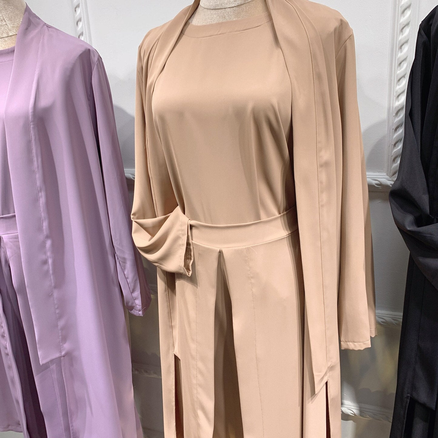 Sixsr Spring Outfits  Trends Women Solid Color Vest Wide Leg Pants Cardigan Coats 3-Piece Sets Fashion Design Arab Islamic Dubai Female Elegant Suit