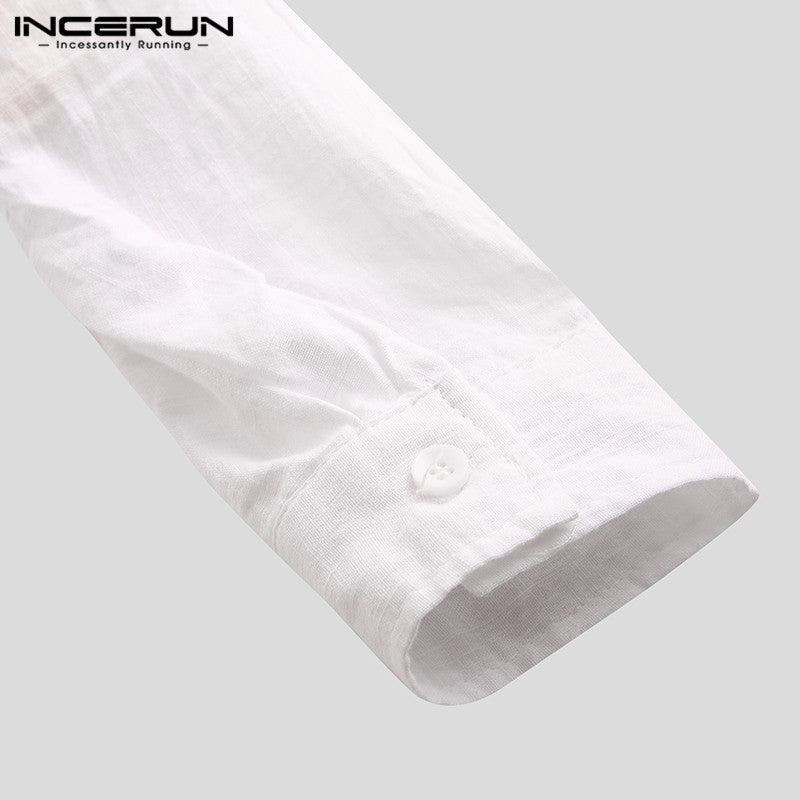 Men's Shirt Fashion Cotton Long Sleeve Hanging Dyed Gradient Button Chic High Street Men Casual Shirts Camisa S-5XL INCERUN