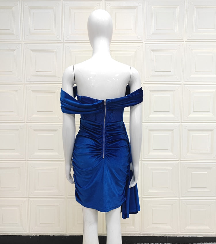sixsr Spring Outfits Trends Draping Off Shoulder Corset Dress High Quality Christmas Summer Bodycon Dress Women Sexy Evening Club Dress Outfit