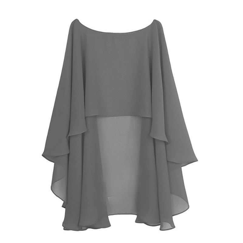 sixsr Womens Ladies Soft Wedding Capes Wedding Jacket Wraps Chiffon Shrug Bridal Bolero Long Shawl and Wraps Evening Wedding Cover Up