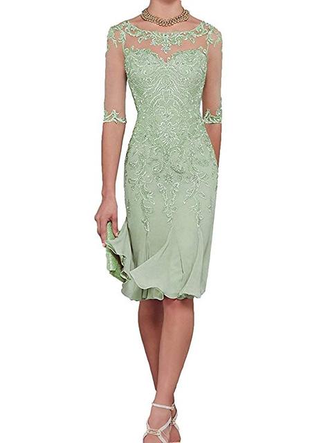sixsr Half Sleeves Chiffon Mother of The Bride Dresses knee Length Mother Formal Dress Party Dinner Prom Dress Bride