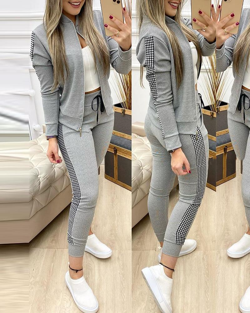 sixsr Fashion Tracksuit 2 Piece Set Autumn Winter Zipper Jacket + Long Pants Sports Suit Female Sweatshirt Sportswear Suit For Woman