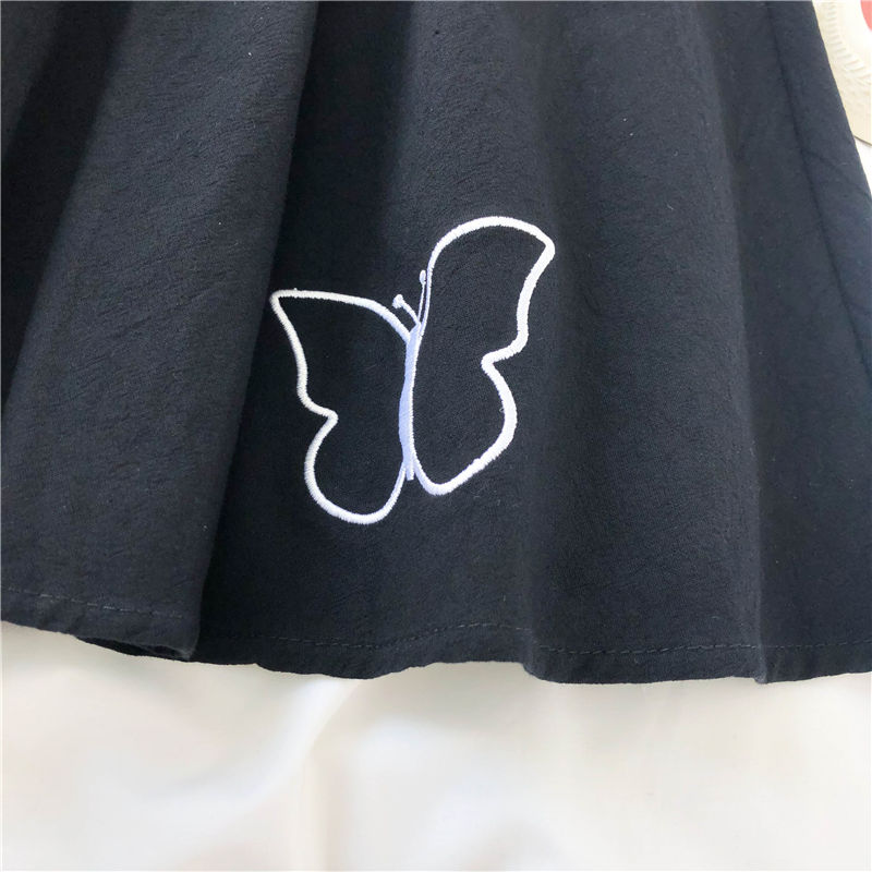 Spring/Autumn Women Skirts High Waist Student Korean Style Dark Vintage Ruffle Long A-line Skirts Women Fashion