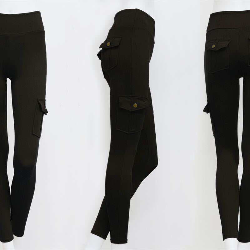 sixsr Women Slim Leggings High Waist Elastic Push Up Four Pockets Legging Female Workout Fitness Leggins Femme Casual New