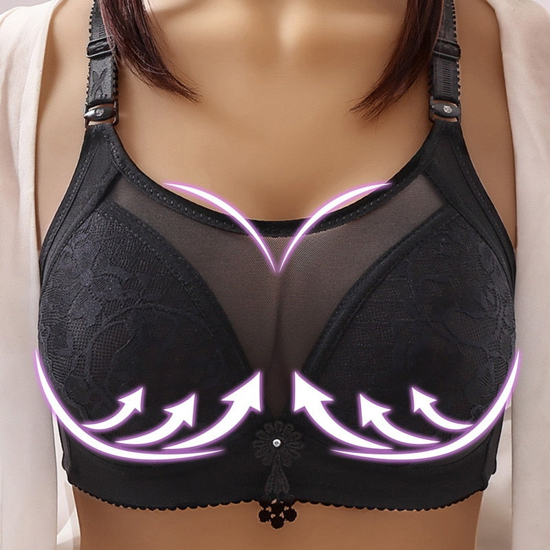 sixsr New No Rims Women Bras Seamless Lace Tube Top Anti-glare Breathable Comfort Large Cup Plus Size Women's Wireless Underwear