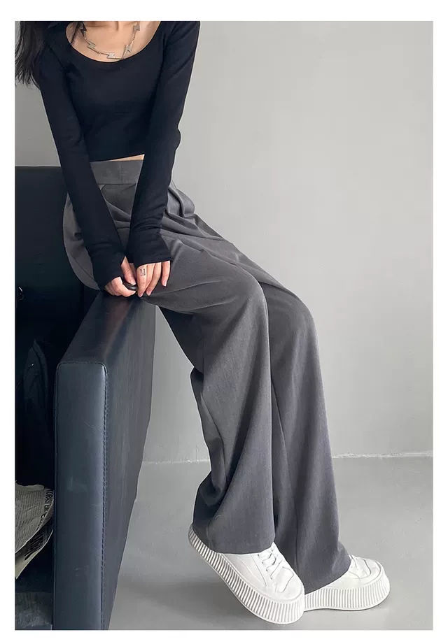 Sixsr Brown Wide Leg Women's Classic Suit Pants Vintage Palazzo Office Elegant Casual Balck Trousers Female High Wasit Pants