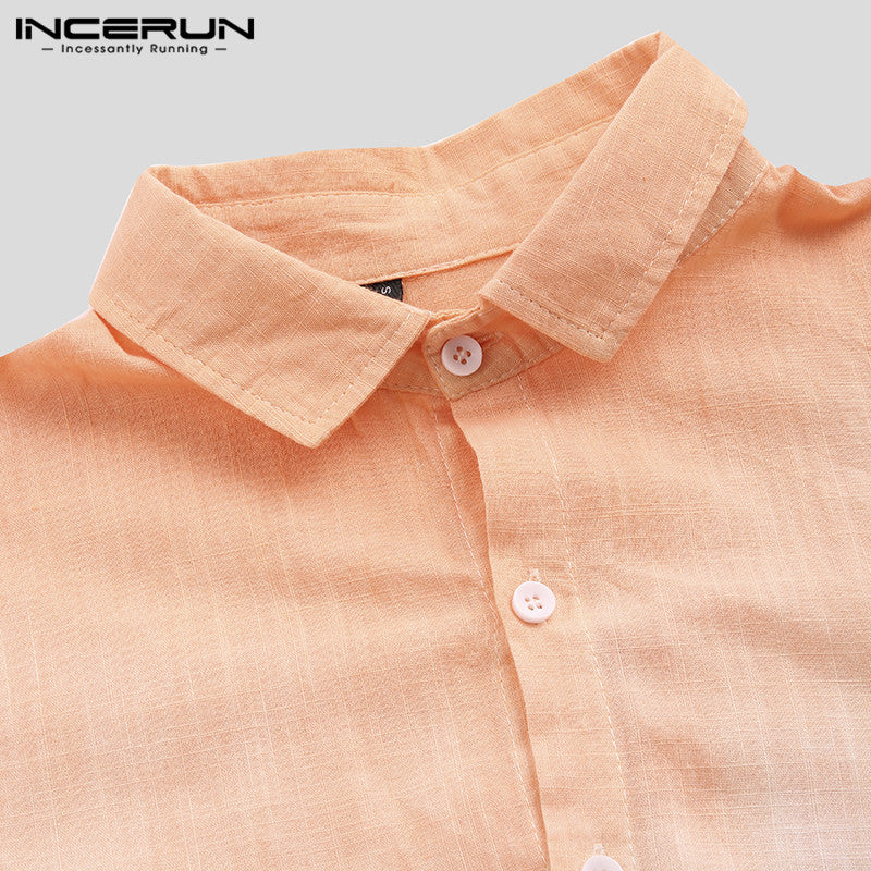 Men's Shirt Fashion Cotton Long Sleeve Hanging Dyed Gradient Button Chic High Street Men Casual Shirts Camisa S-5XL INCERUN