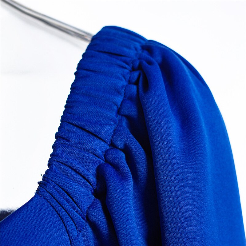 sixsr Midi Night Dress Women Long Puff Sleeve A-LINE Ruffled Backless Bodycon Sexy Dress Autumn Winter Elegant Office Lady Prom