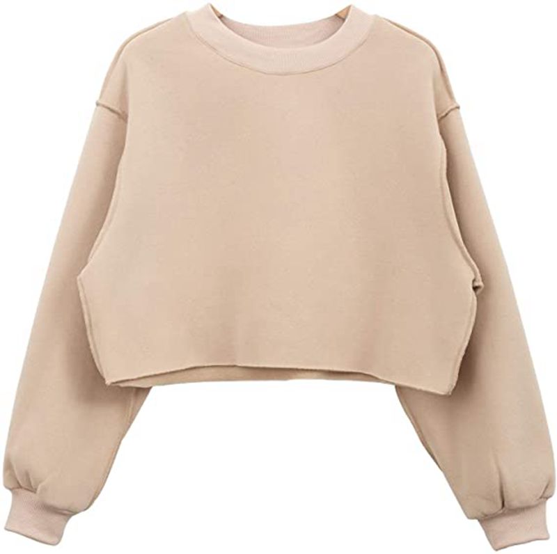 Sixsr Thick Cotton Oversized Women Sweatshirt Hoodies Casual Loose Long Sleeve Harajuku Streetwear Crop Pullover Plus Size Ropa Mujer