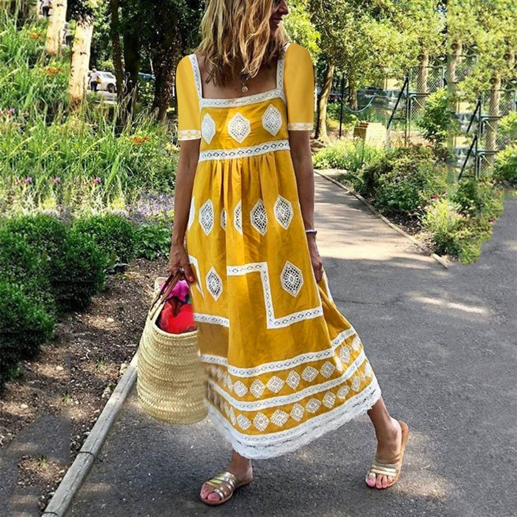 Bohemian loose casual large size dress
