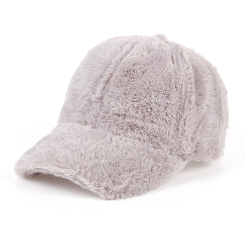 Sixsr Women Winter Baseball Cap Wool Thicken Warm Casual Cute Elegant Cap Solid Casual Fashion Sports Trucker Korean Snapback Bone Cap