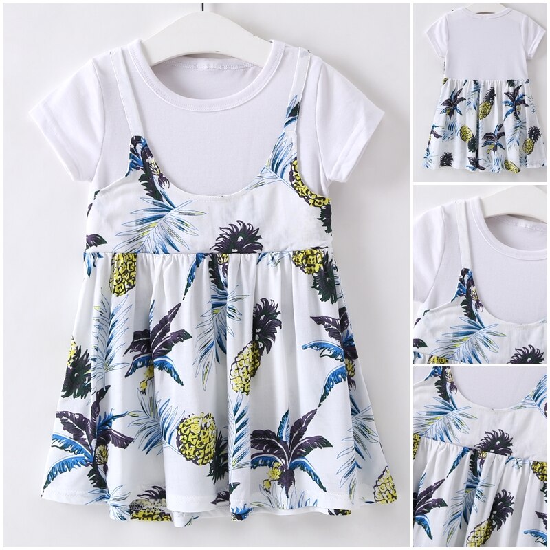 Sixsr Leopard Summer New Fashion Baby Girls Kid Short Sleeve T-shirt Patchwork Girls Dress Short Dresses Princess TUTU Dress 1-6Y