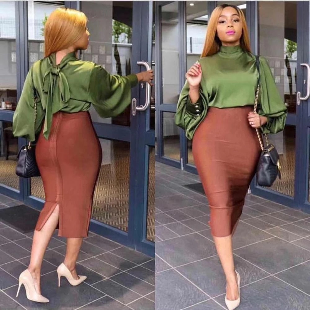 sixsr High Quality Women New Rayon Bandgae Skirt Elegant Pencil Skirt Celebrity Sexy Club Party Wear Vintage Vestios