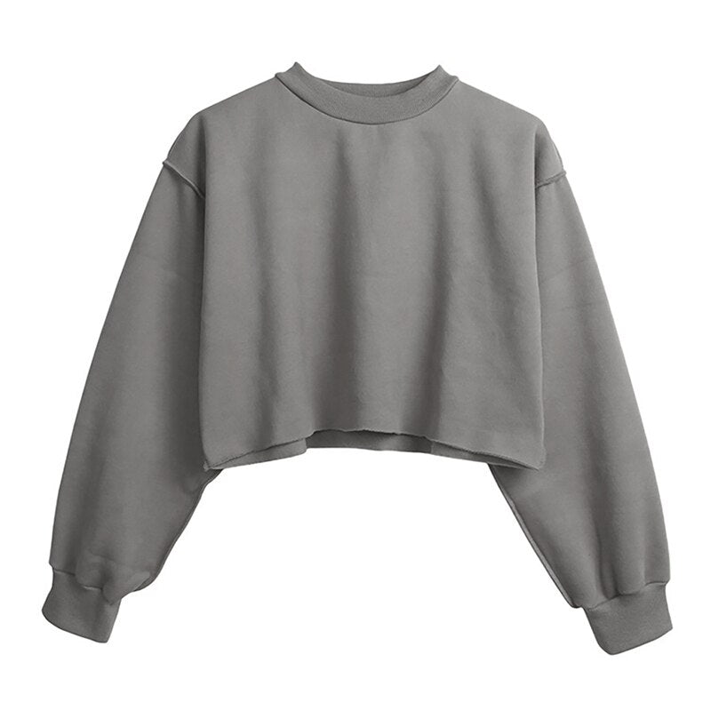 Sixsr Thick Cotton Oversized Women Sweatshirt Hoodies Casual Loose Long Sleeve Harajuku Streetwear Crop Pullover Plus Size Ropa Mujer