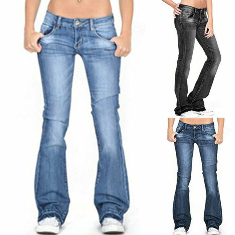 Sixsr  Skinny Flared Jeans Women's Fashion Denim  Pants Bootcut Bell Bottoms Stretch Trousers Women Jeans Woman Jeans Low Rise Jeans
