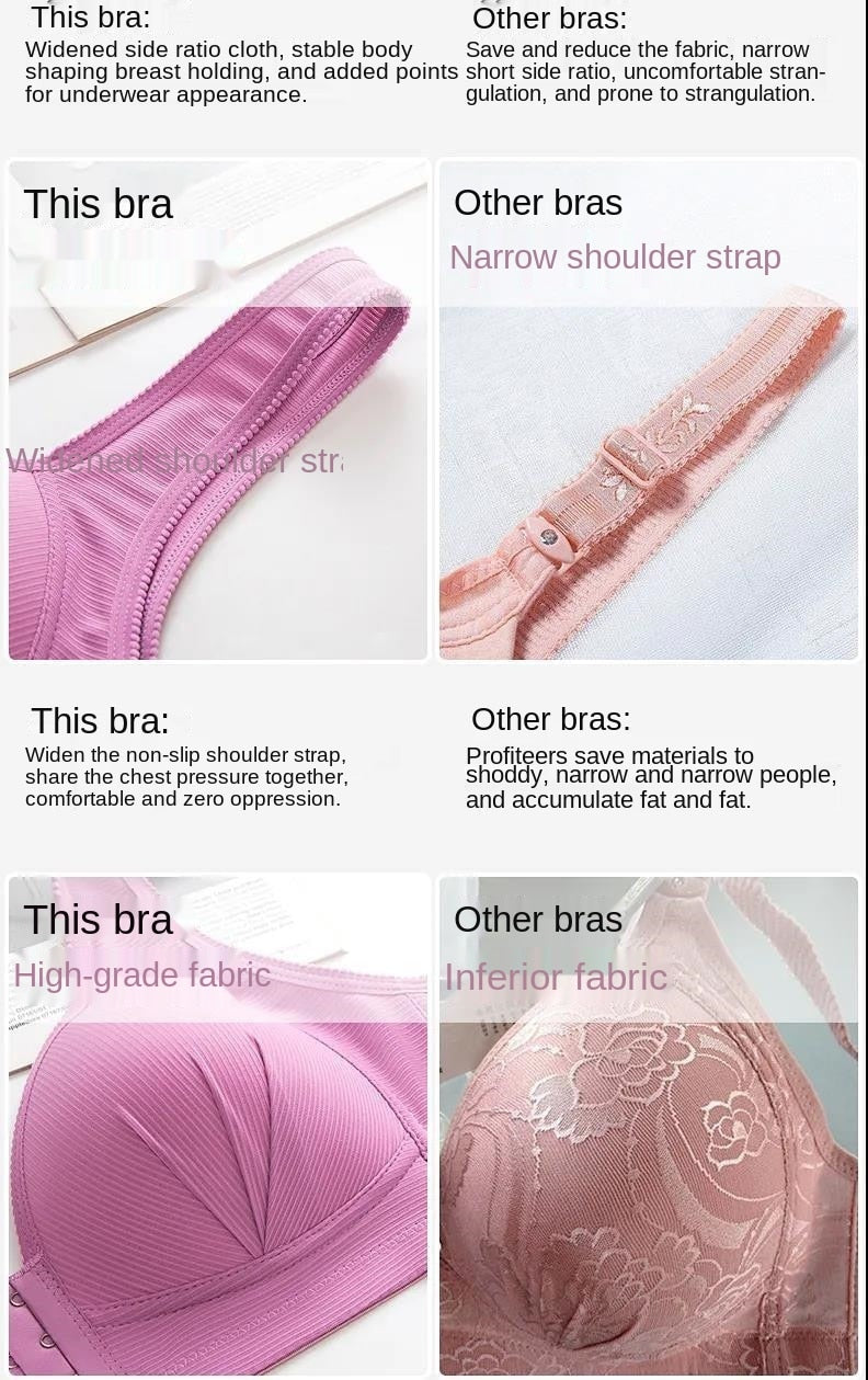 Sixsr Plus Size Sexy Push Up Bra Front Closure Solid Color Brassiere Wireless Bralette Breast Seamless Bras for Women BCD 105