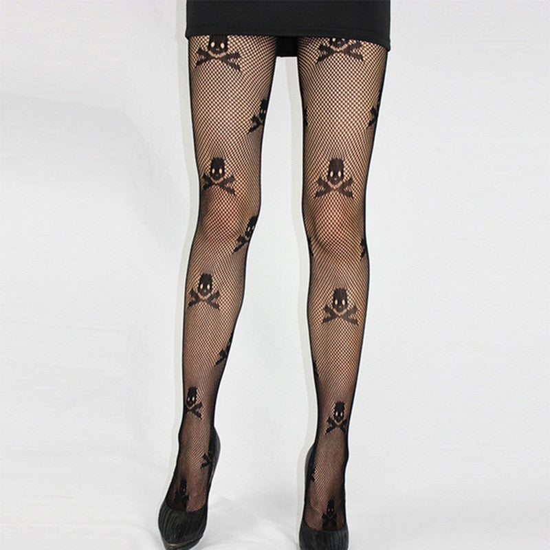 sixsr Women's Pantyhose Fishnet Stockings High Elastic Letter Fishnet Stockings Sexy Luxury High-end Stockings Mesh Hollow Tights