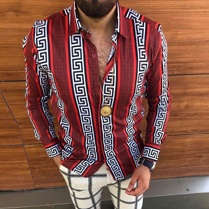 Sixsr New Poker print men's long sleeved shirt men casual shirt Hawaii shirt man Cardigan autumn shirt M-3XL Male Tops various colors