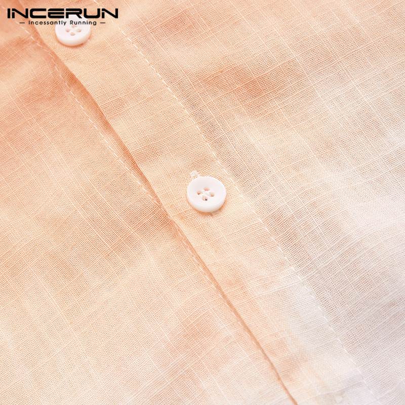 Men's Shirt Fashion Cotton Long Sleeve Hanging Dyed Gradient Button Chic High Street Men Casual Shirts Camisa S-5XL INCERUN