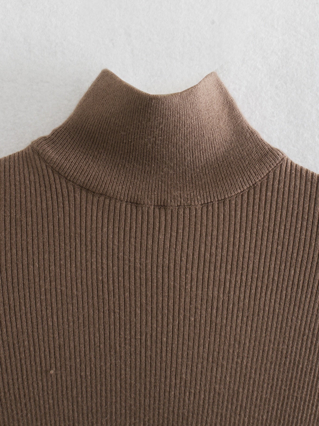Sixsr Dress Women Long Sleeves High-Neck Elastic Midi Dress Fashion Elegant Chic Lady Knit Sweater Dresses Women robe femme