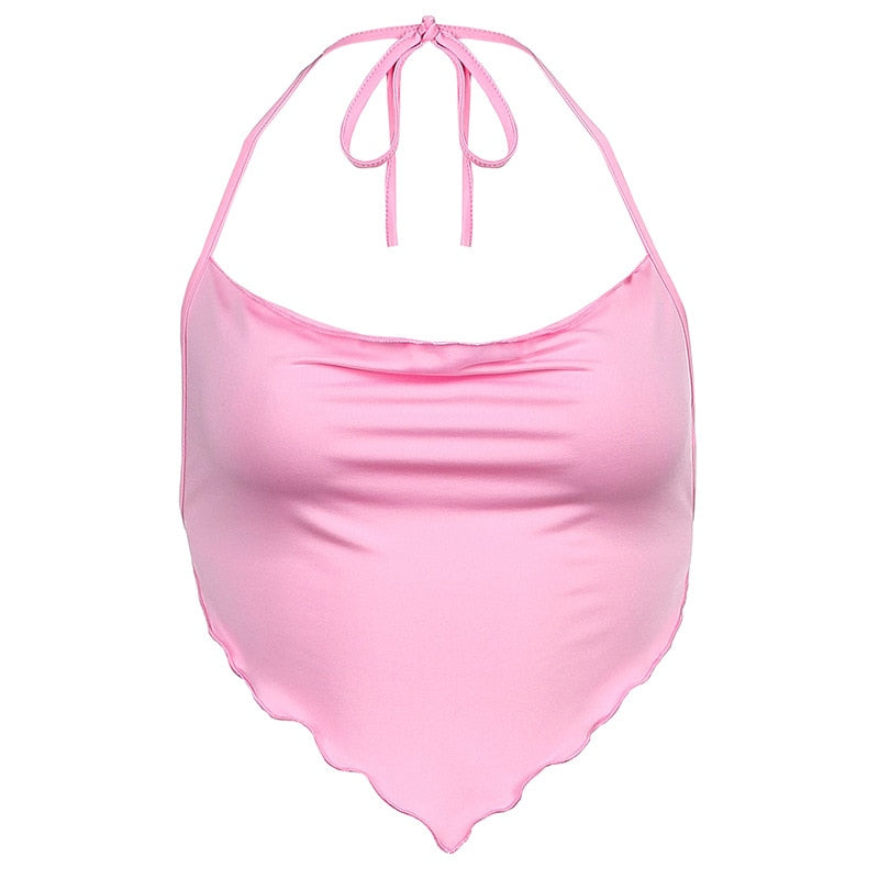 sixsr 80s fashion 21 Style Sexy Vintage Strappy Y2K Halter Crop Top Women Summer 90s Backless Cami Tops Tees Ladies Fashion Fitness Camisole Party