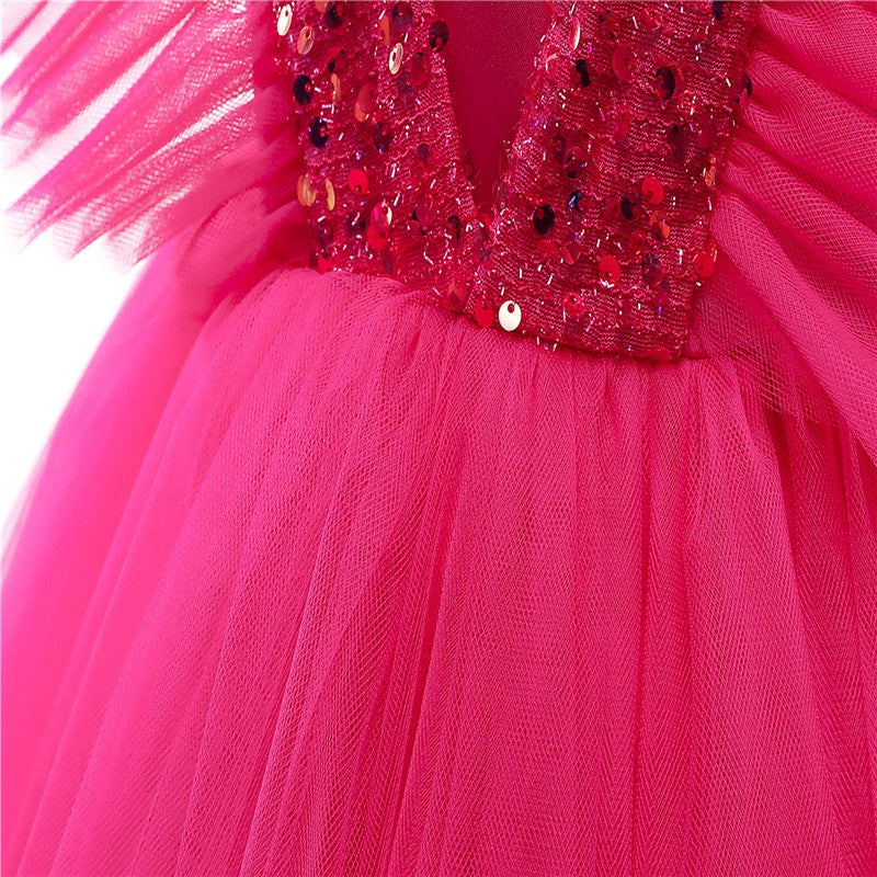 sixsr Girls Ruffles Princess Dress For Kids Wedding Elegant Party Tutu Prom Gown Children Birthday Pageant Communion Formal Vestidos
