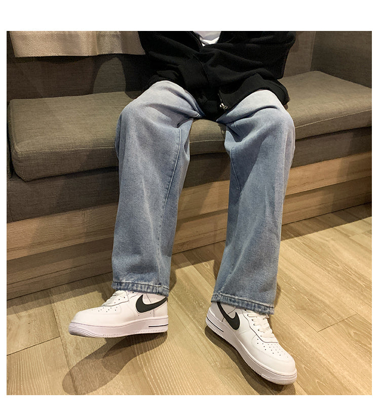 Men's Fashion Loose Jeans Straight 2024 Autumn New Woman Casual Jeans Mans Streetwear Korean Black Hip Hop Jeans Trouser