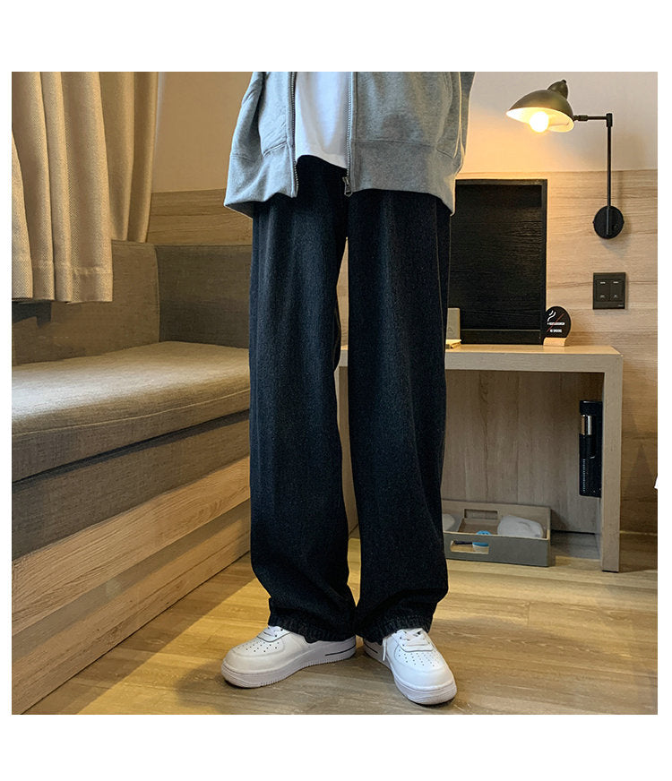 Men's Fashion Loose Jeans Straight 2024 Autumn New Woman Casual Jeans Mans Streetwear Korean Black Hip Hop Jeans Trouser