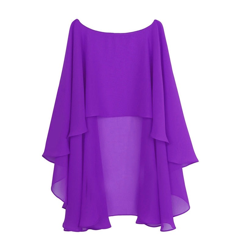 sixsr Womens Ladies Soft Wedding Capes Wedding Jacket Wraps Chiffon Shrug Bridal Bolero Long Shawl and Wraps Evening Wedding Cover Up