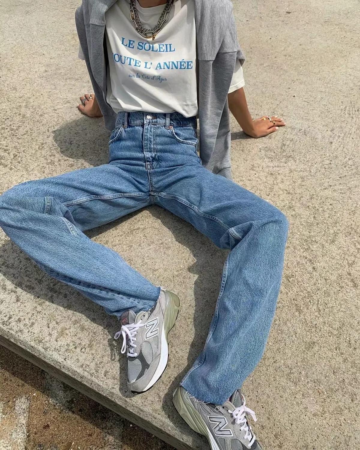 Sixsr Spring Outfits Casual Fashion Straight Leg Women's Jeans Denim Bottom Harajuku Boyfriend Long High Waist Baggy Jeans Fall Pants