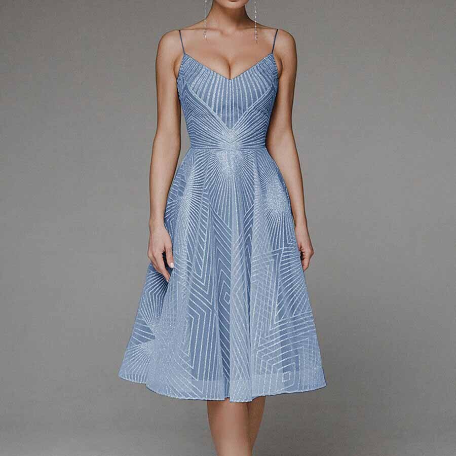 Sexy Slip Backless Embroidered Midi Dresses for Women Summer Elegant Luxury Evening Guest Wedding Long Formal Party Dress