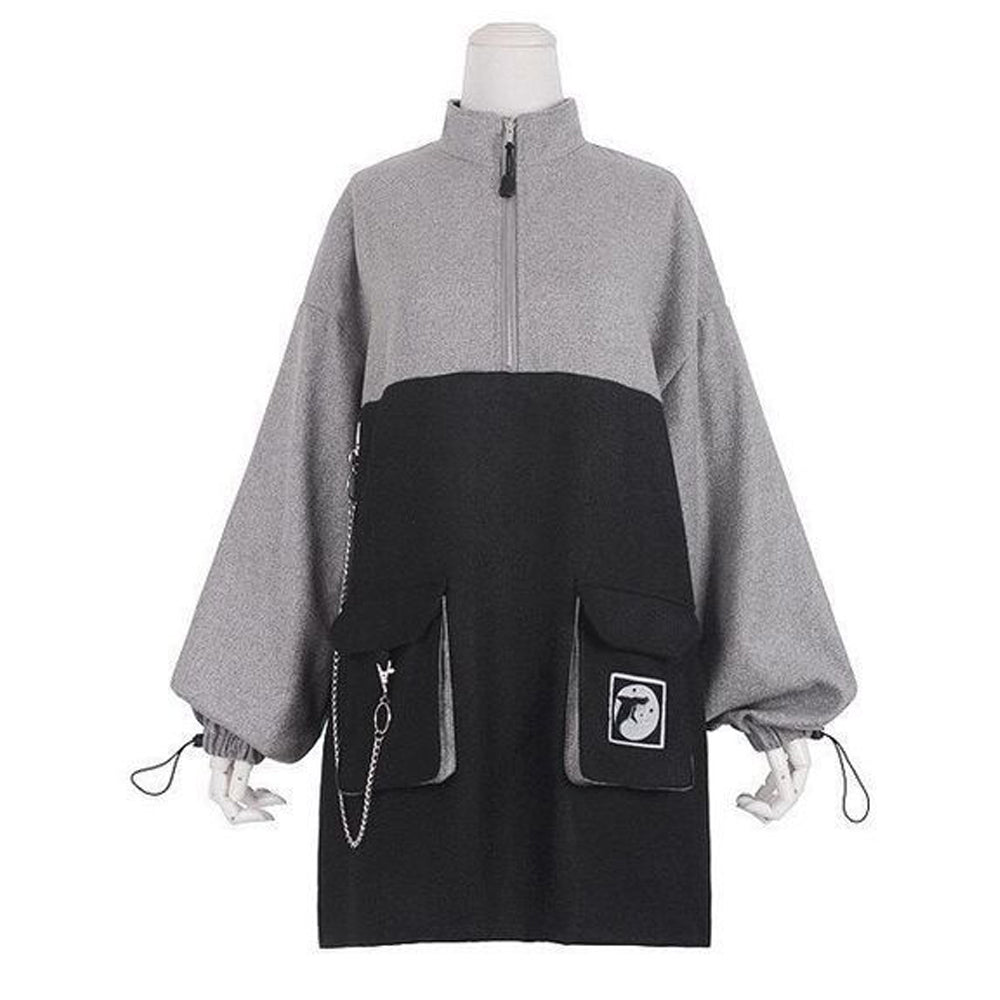 Sixsr Retro Vintage Women Gothic Girls Punk Mini Dress High Waist Long Sleeve Hat Collar Sexy Gry Black Lolita Plus Size Jurken
